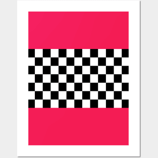 Checkerboard and pink Posters and Art